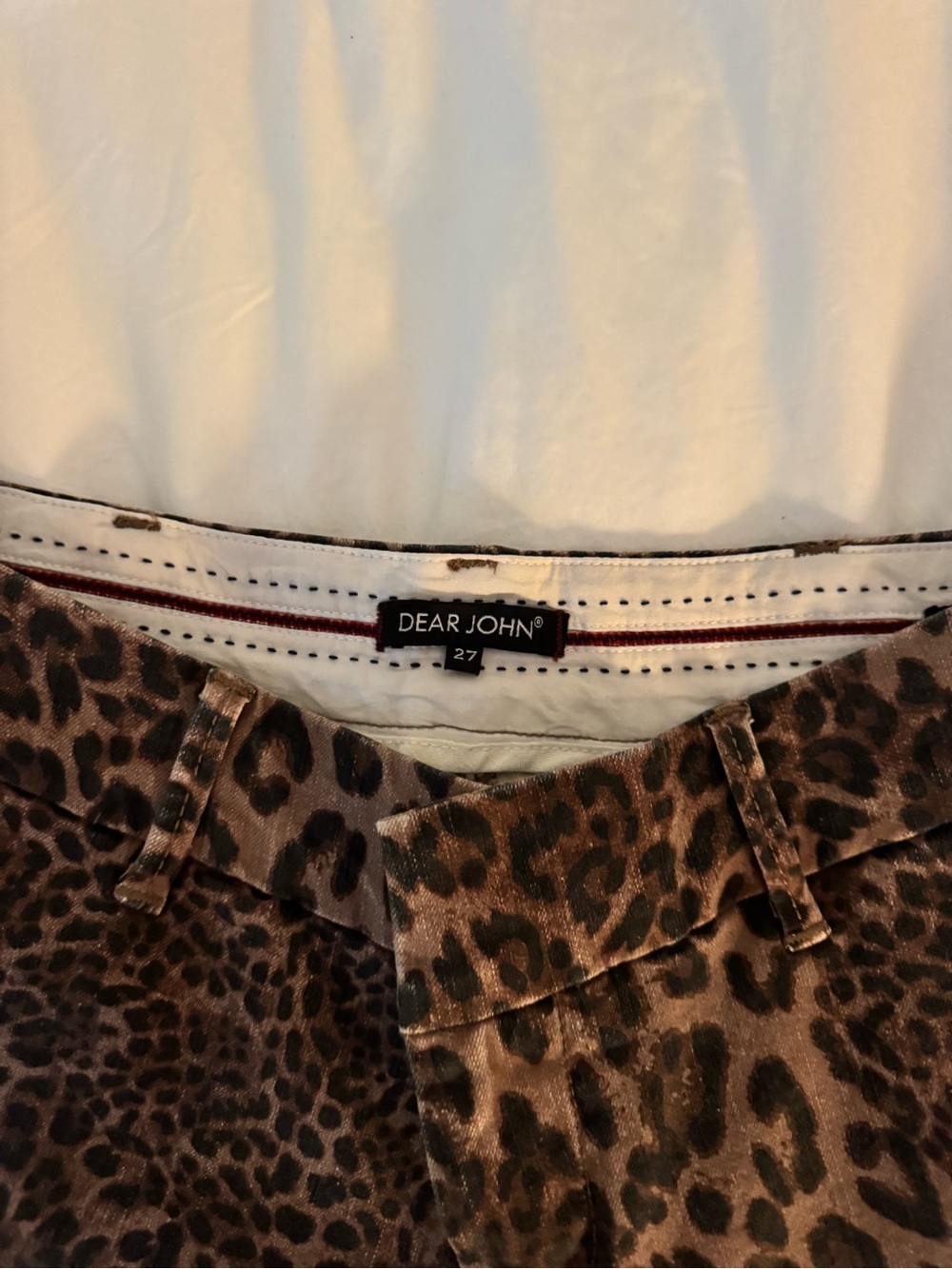 Dear John Leopard Print Mid Tailored Shorts in Brown and Black - Picture 2 of 3